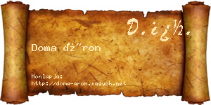 Doma Áron névjegykártya